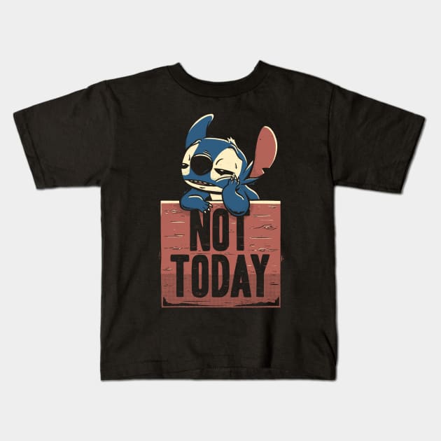 Stitch Not Today Kids T-Shirt by eduely